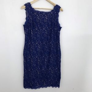 Adrianna Papell Royal Blue Lace Dress NWOT